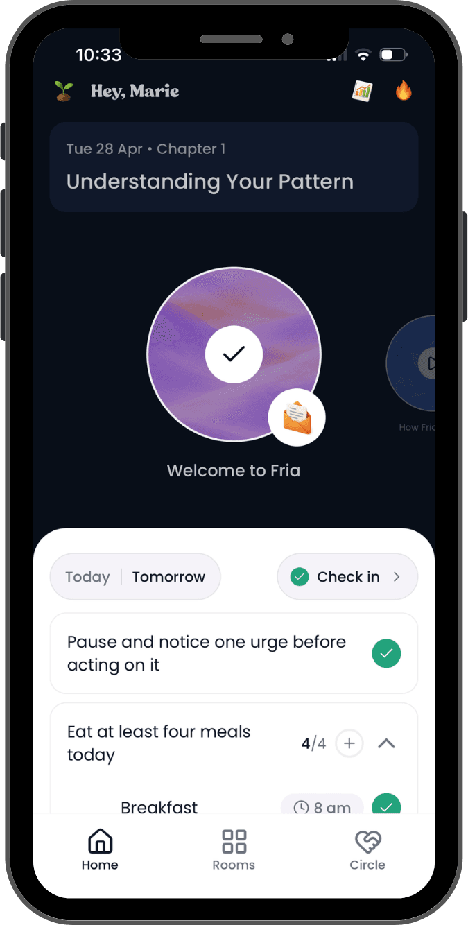 Fria app screen